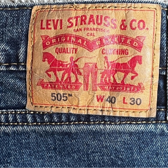 Levi's 505 Jeans Mens Size 40 X 30 Blue Regular Straight Flex Measures 40 X 30 B - Picture 4 of 8